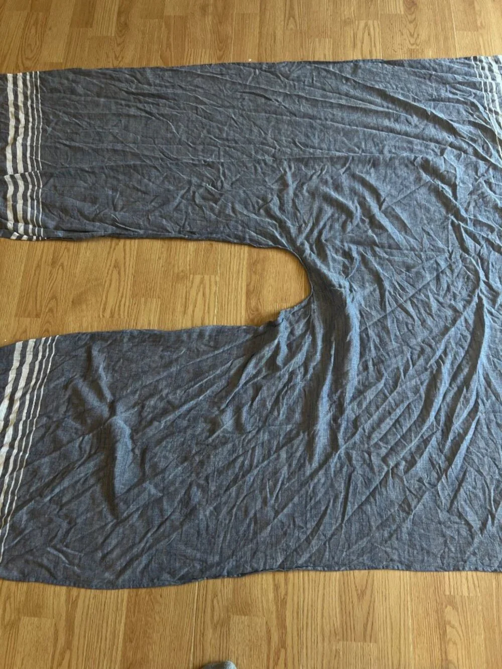 Tommy Bahama Striped Blue & White Cotton Wrap With Fringe Lightweight Beach Boho